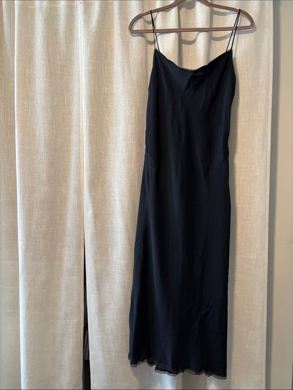 Marc Jacob's Classic Black Silk Slip Dress with Spaghetti Straps Size 6